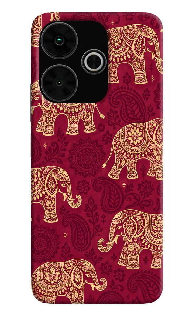 Maroon Elephant Poco M6 Plus 5G Hard Case Back Cover by Casekaro