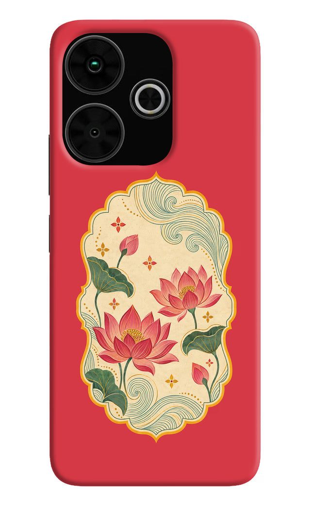 Pink Lotus Poco M6 Plus 5G Hard Case Back Cover by Casekaro