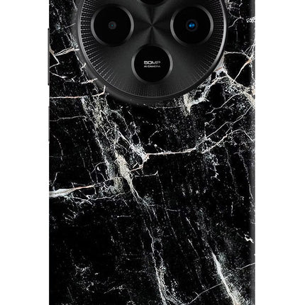Black Marble Texture Poco M7 5G Hard Case Back Cover by Casekaro