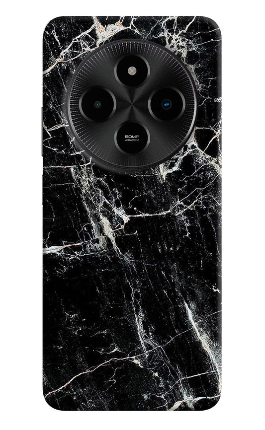 Black Marble Texture Poco M7 5G Hard Case Back Cover by Casekaro