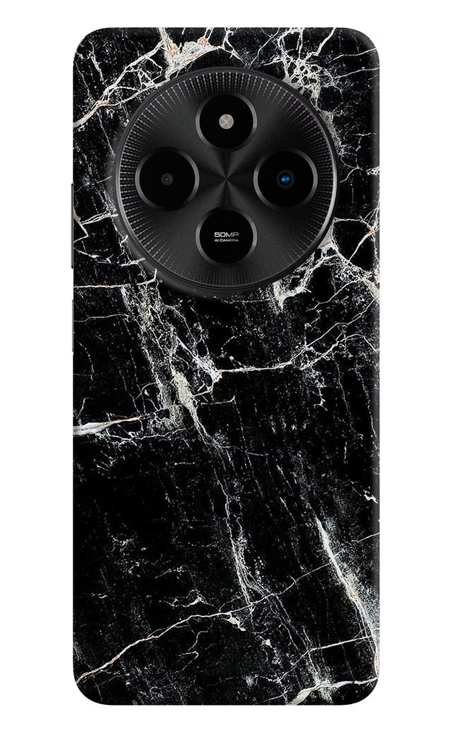 Black Marble Texture Poco M7 5G Hard Case Back Cover by Casekaro