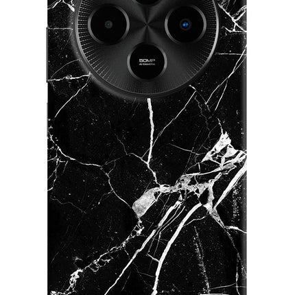 Black Marble Pattern Poco M7 5G Hard Case Back Cover by Casekaro