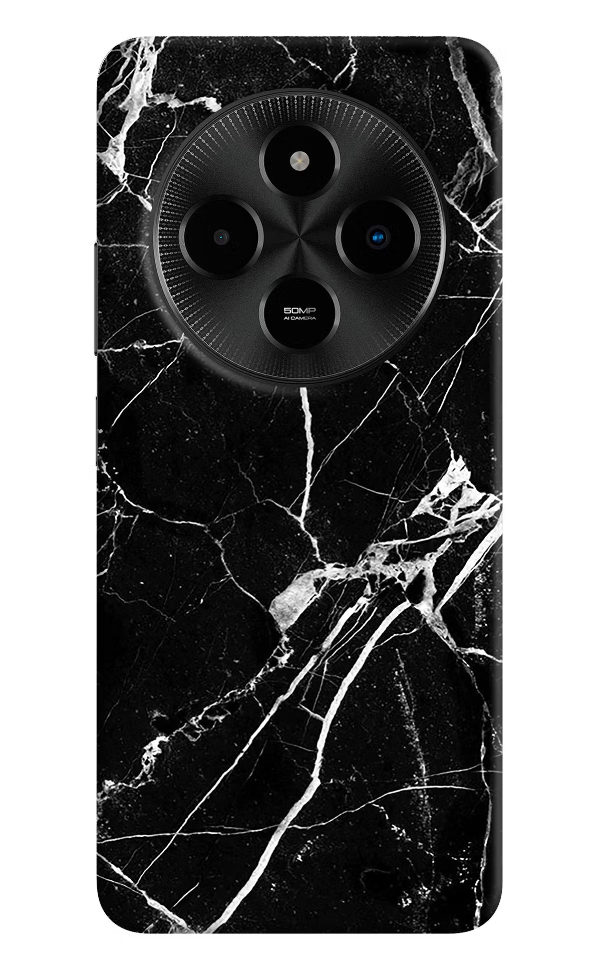 Black Marble Pattern Poco M7 5G Hard Case Back Cover by Casekaro
