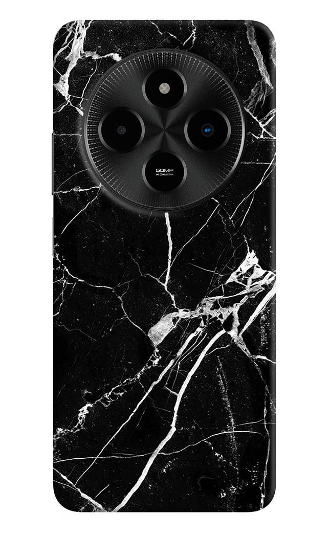 Black Marble Pattern Poco M7 5G Hard Case Back Cover by Casekaro
