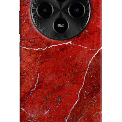 Red Marble Design Poco M7 5G Hard Case Back Cover by Casekaro