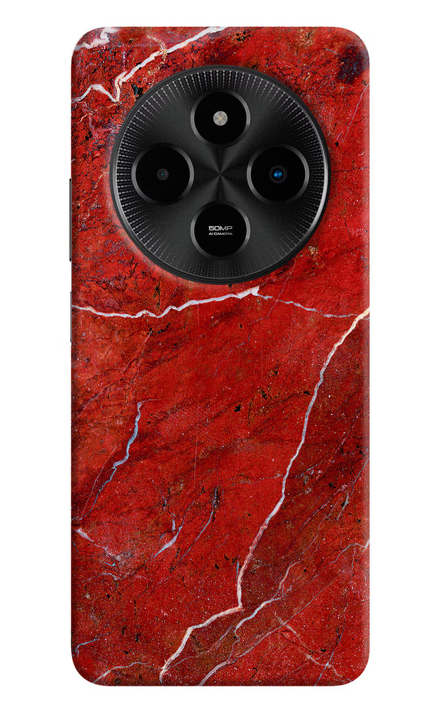 Red Marble Design Poco M7 5G Hard Case Back Cover by Casekaro