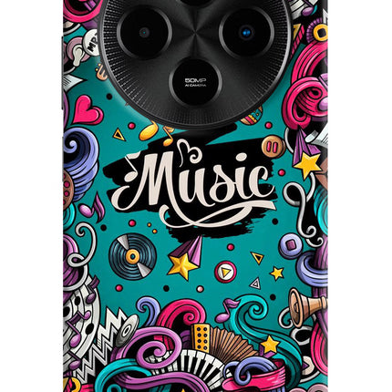Music Graffiti Poco M7 5G Hard Case Back Cover by Casekaro