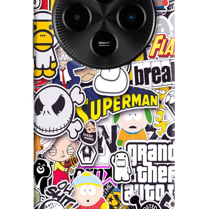 Sticker Bomb Poco M7 5G Hard Case Back Cover by Casekaro