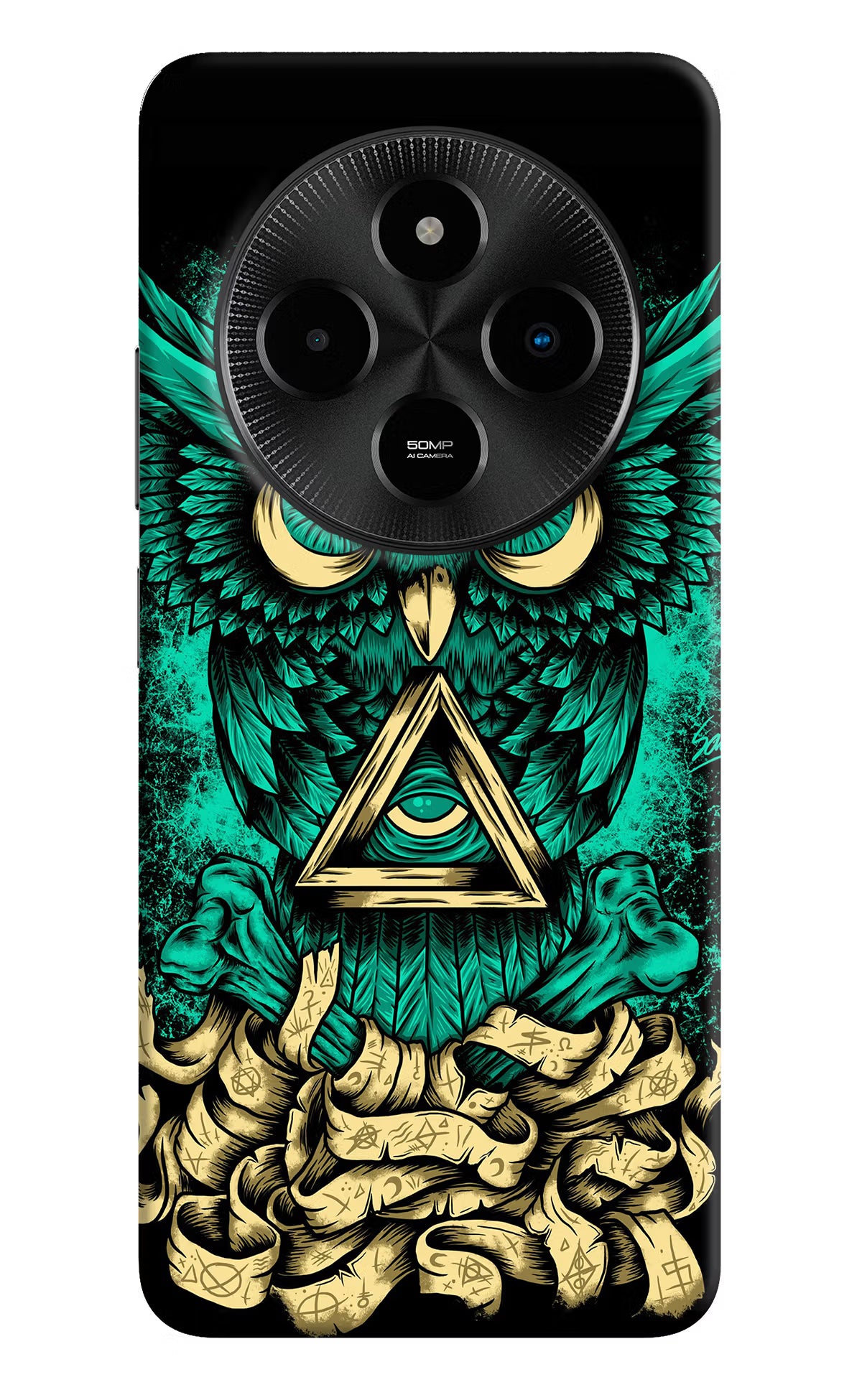 Green Owl Poco M7 5G Hard Case Back Cover by Casekaro