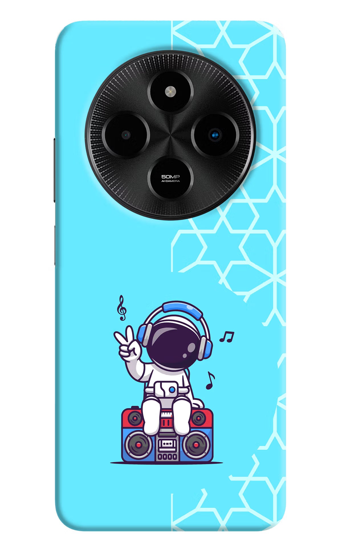 Cute Astronaut Chilling Poco M7 5G Hard Case Back Cover by Casekaro