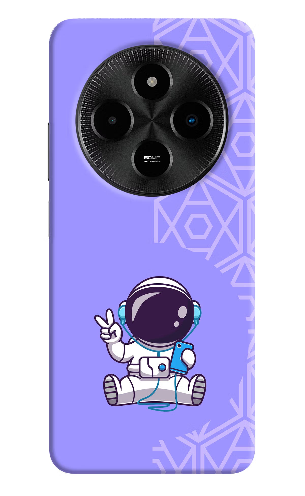Cute Astronaut Chilling Poco M7 5G Hard Case Back Cover by Casekaro
