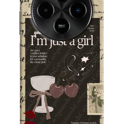 I am just a girl Poco M7 5G Hard Case Back Cover by Casekaro