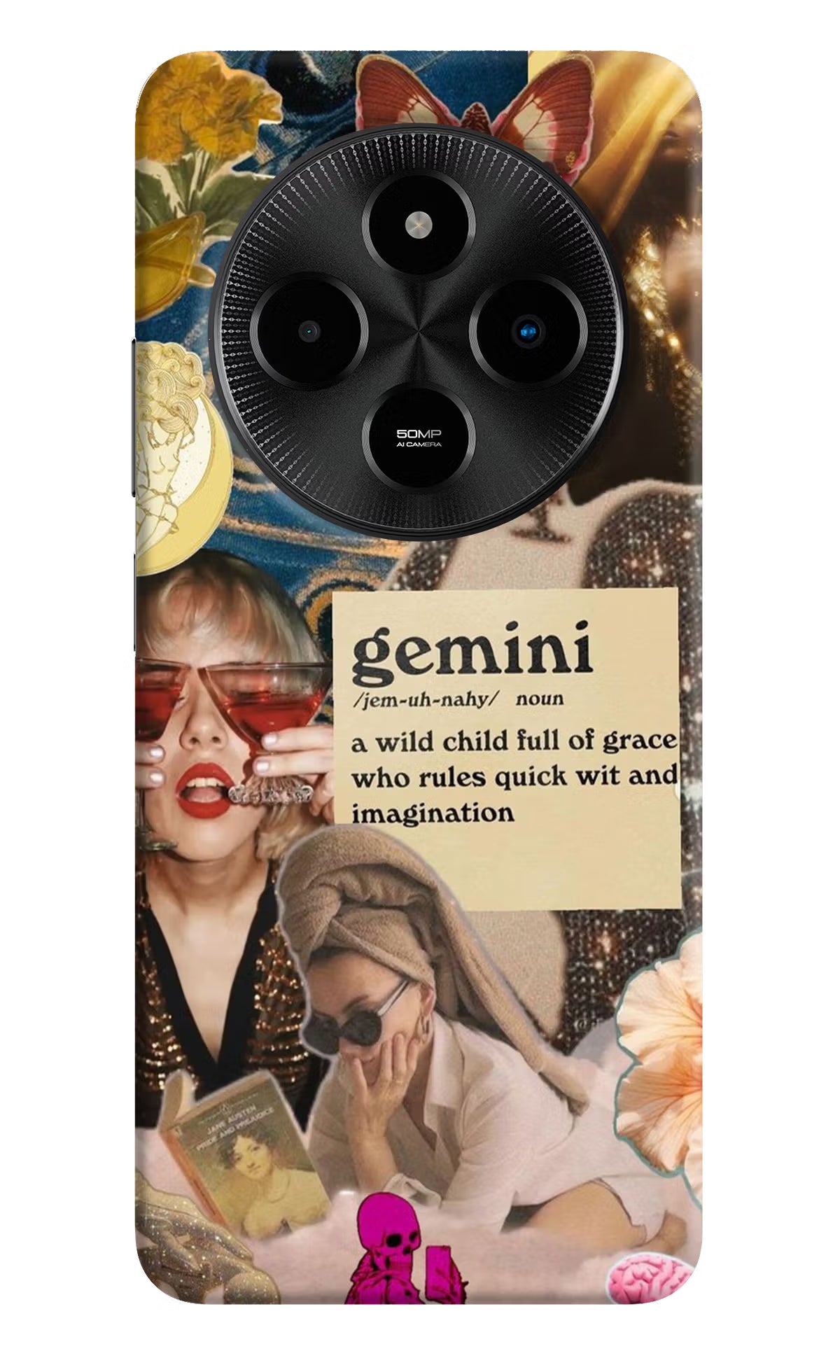 Gemini Zodiac Poco M7 5G Hard Case Back Cover by Casekaro