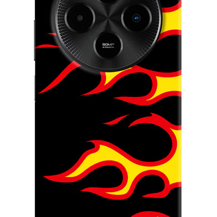 Side Sweep Flames Poco M7 5G Hard Case Back Cover by Casekaro