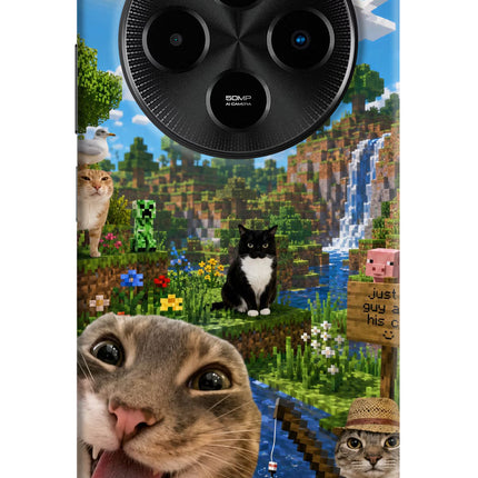 Minecraft Cat Chaos Poco M7 5G Hard Case Back Cover by Casekaro