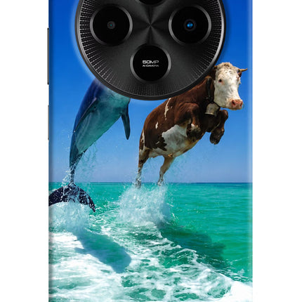 Dolphin vs Cow Poco M7 5G Hard Case Back Cover by Casekaro