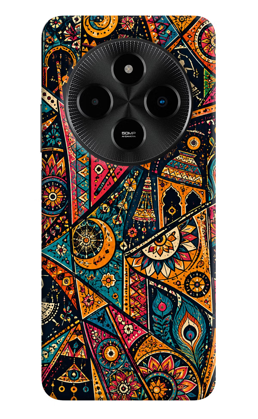 Folk Print Poco M7 5G Back Cover, Hard case