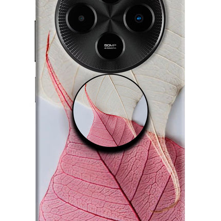 White Pink Leaf Poco M7 5G Pop Case by Casekaro