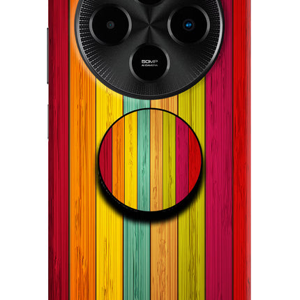 Multicolor Wooden Poco M7 5G Pop Case by Casekaro