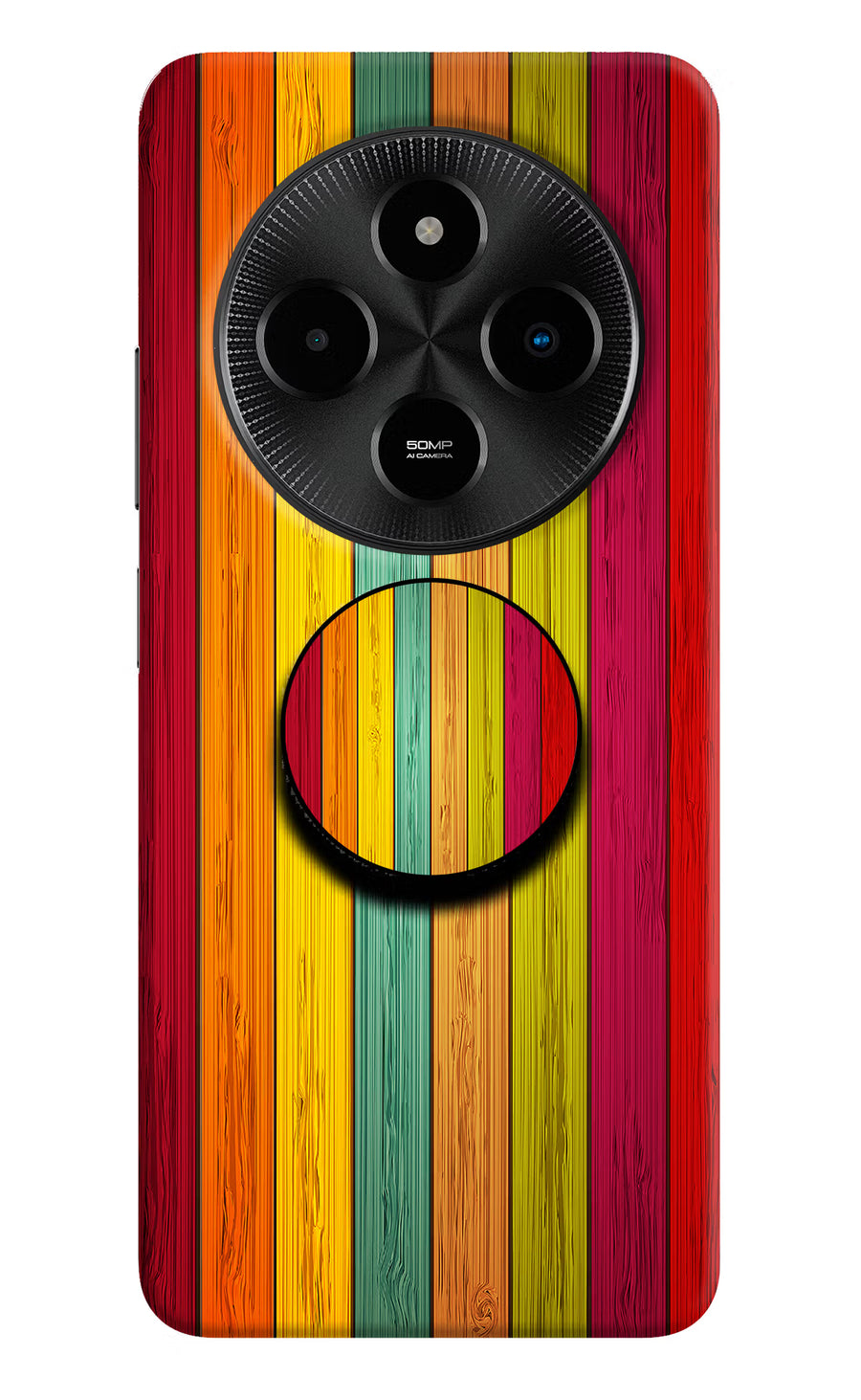 Multicolor Wooden Poco M7 5G Pop Case, Hard case