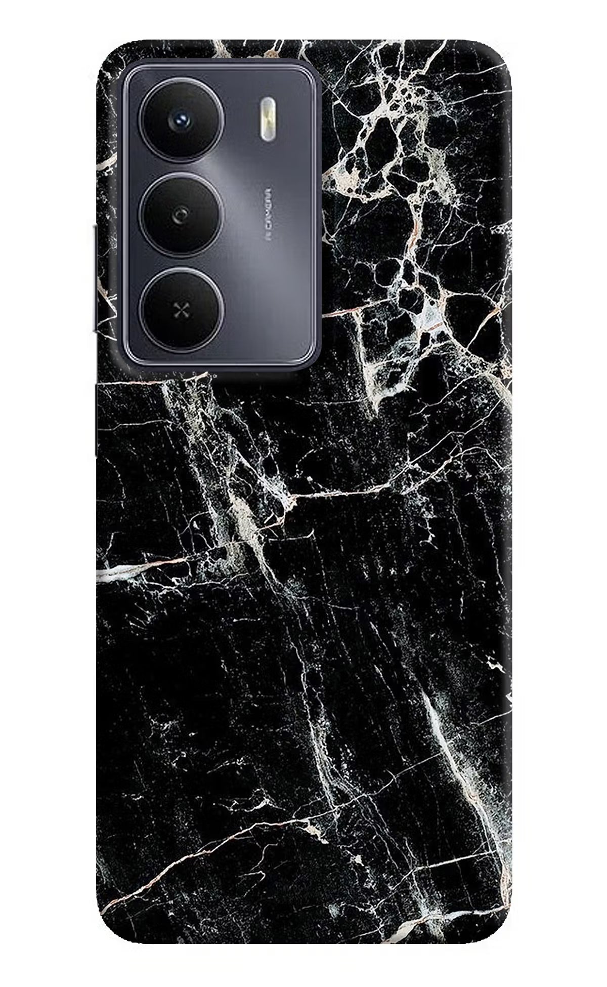Black Marble Texture Realme Narzo 80 Lite 5G Hard Case Back Cover by Casekaro