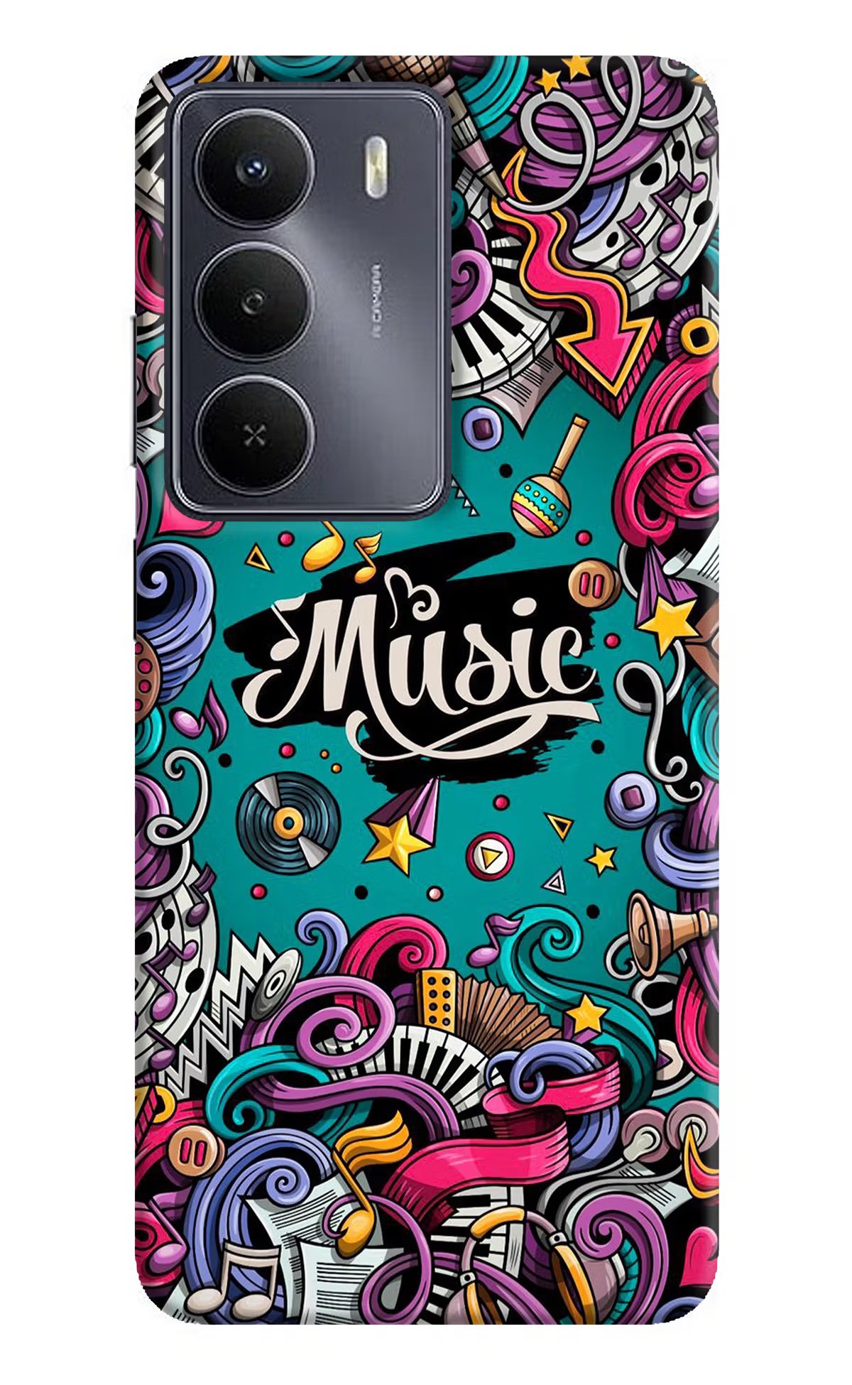 Music Graffiti Realme Narzo 80 Lite 5G Hard Case Back Cover by Casekaro