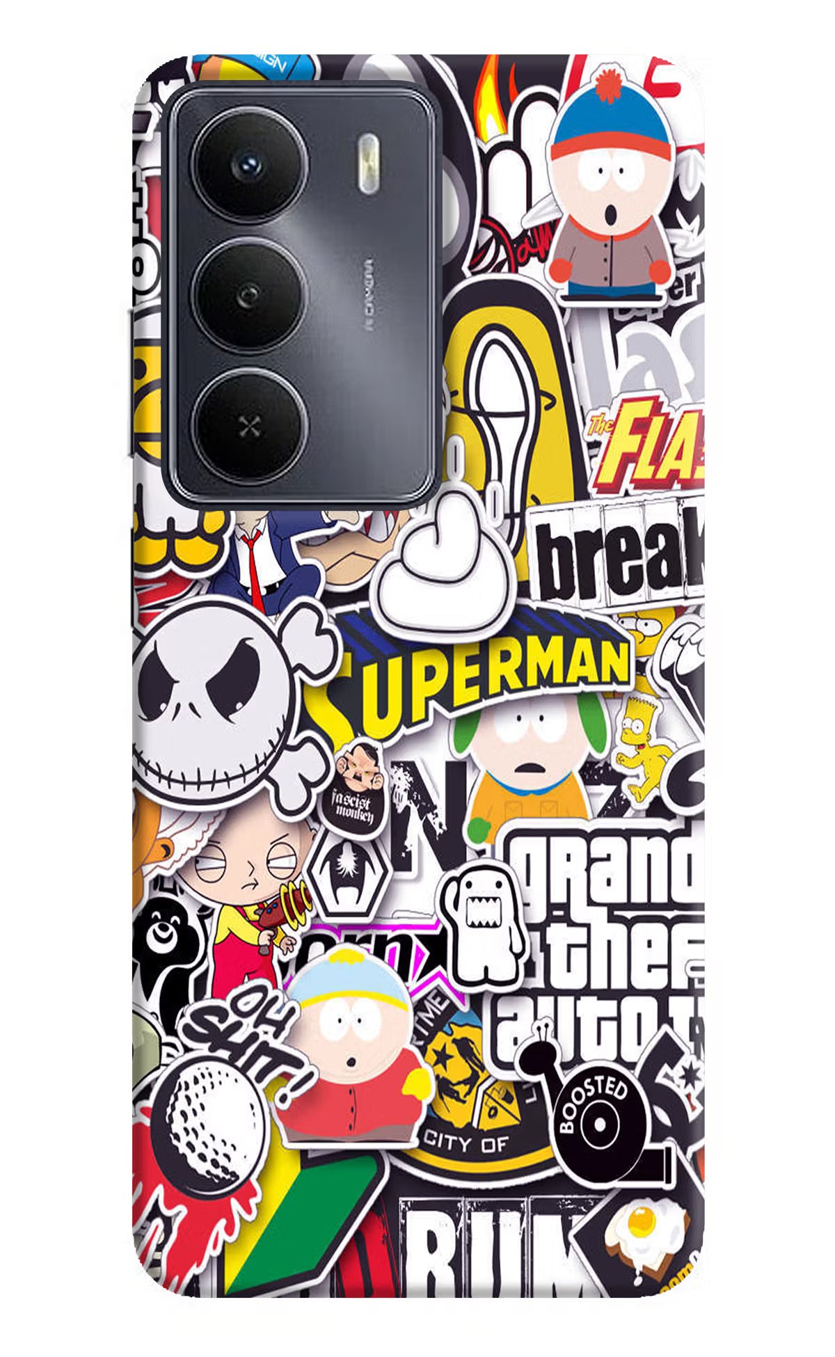 Sticker Bomb Realme Narzo 80 Lite 5G Hard Case Back Cover by Casekaro