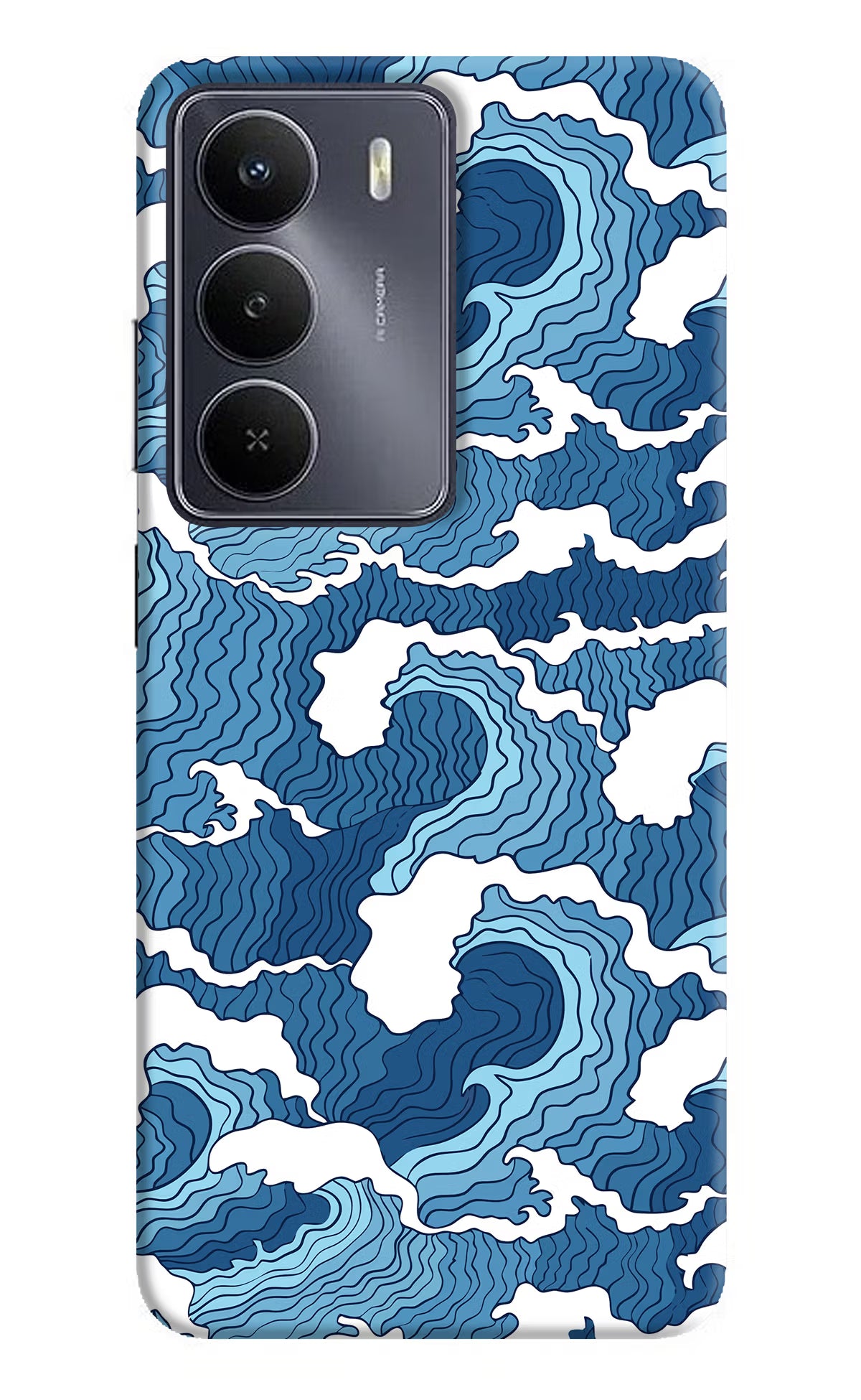 Blue Waves Realme Narzo 80 Lite 5G Hard Case Back Cover by Casekaro