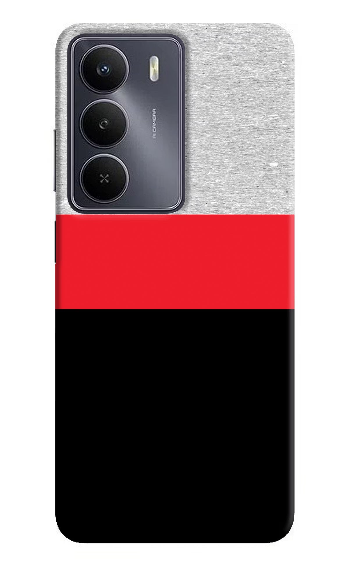 Tri Color Pattern Realme Narzo 80 Lite 5G Hard Case Back Cover by Casekaro
