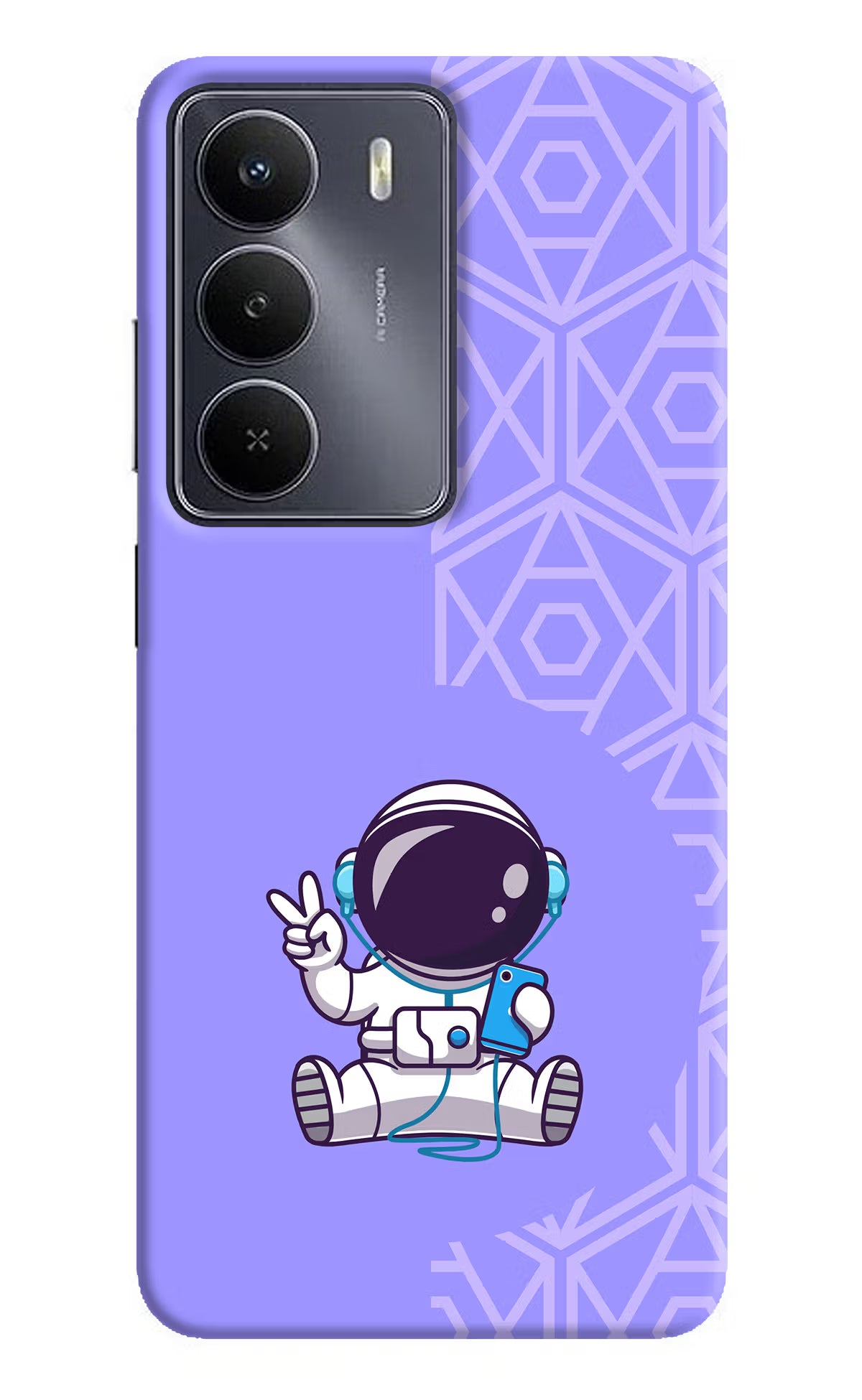 Cute Astronaut Chilling Realme Narzo 80 Lite 5G Hard Case Back Cover by Casekaro