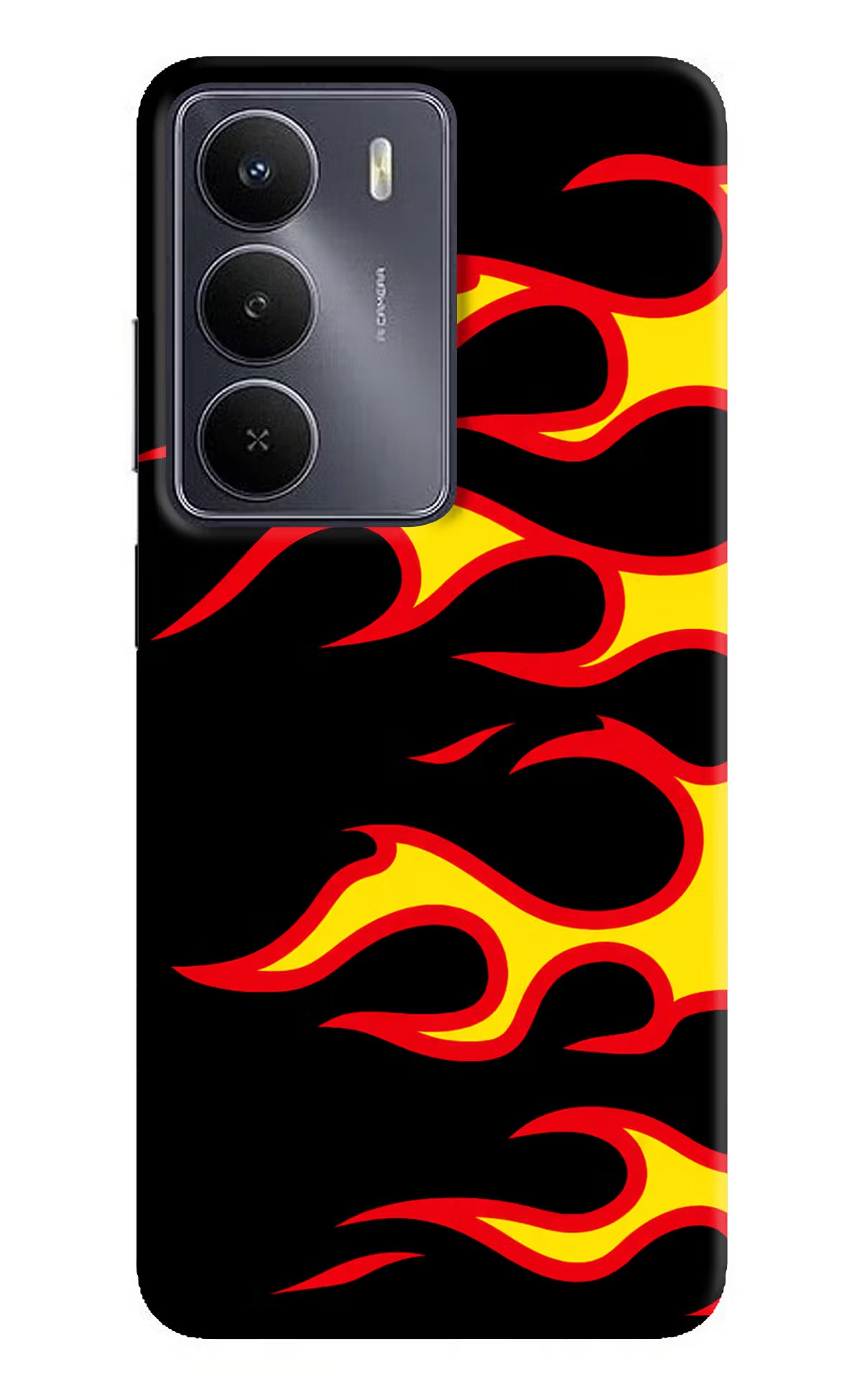 Side Sweep Flames Realme Narzo 80 Lite 5G Hard Case Back Cover by Casekaro