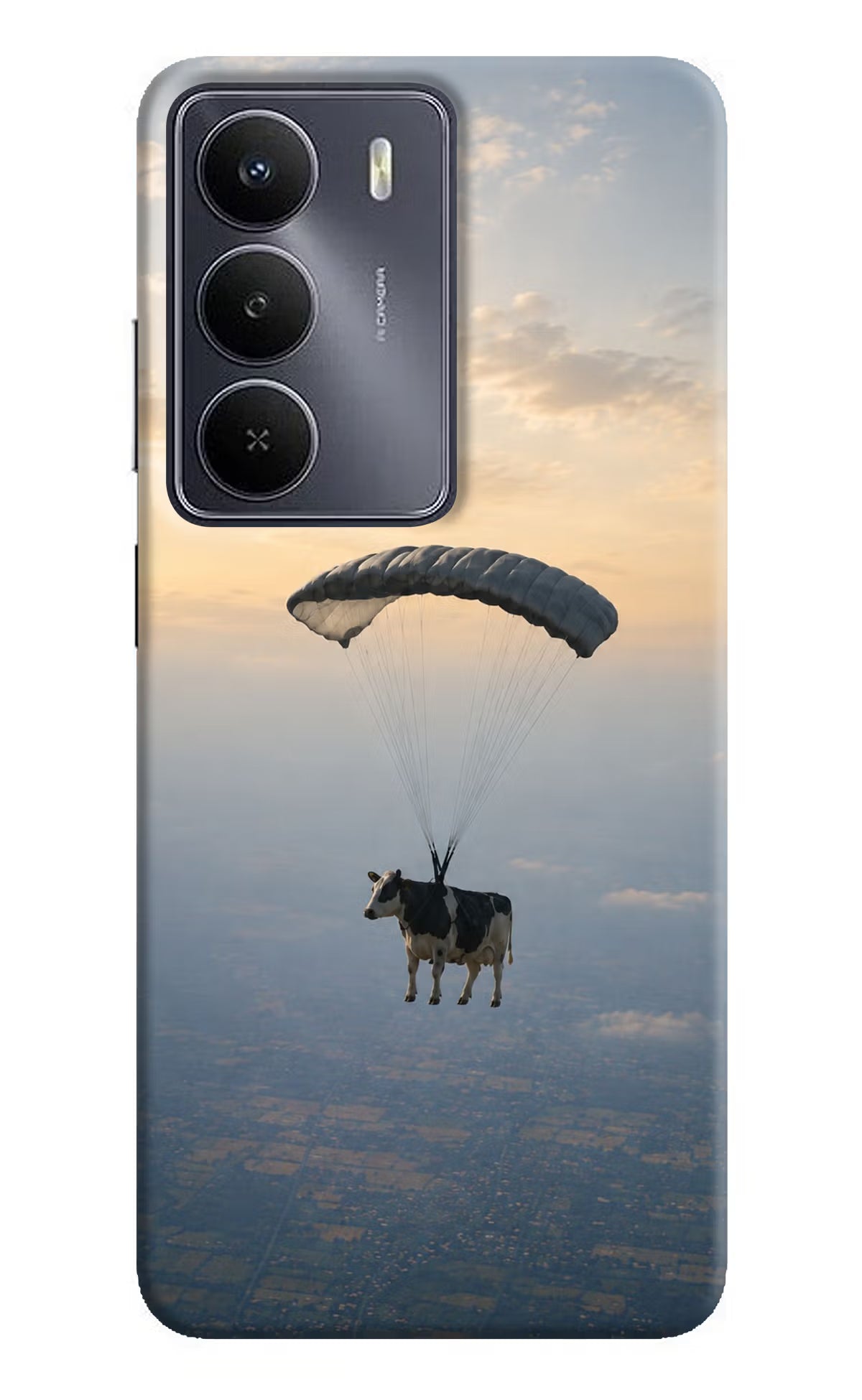 Skydiving Cow Realme Narzo 80 Lite 5G Back Cover