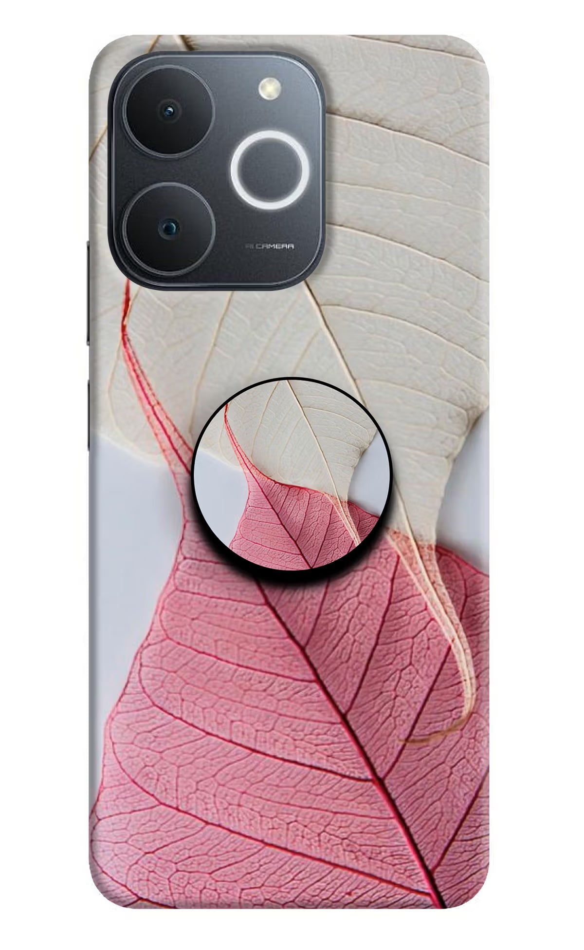 White Pink Leaf Realme Narzo 80 Lite 5G Pop Case