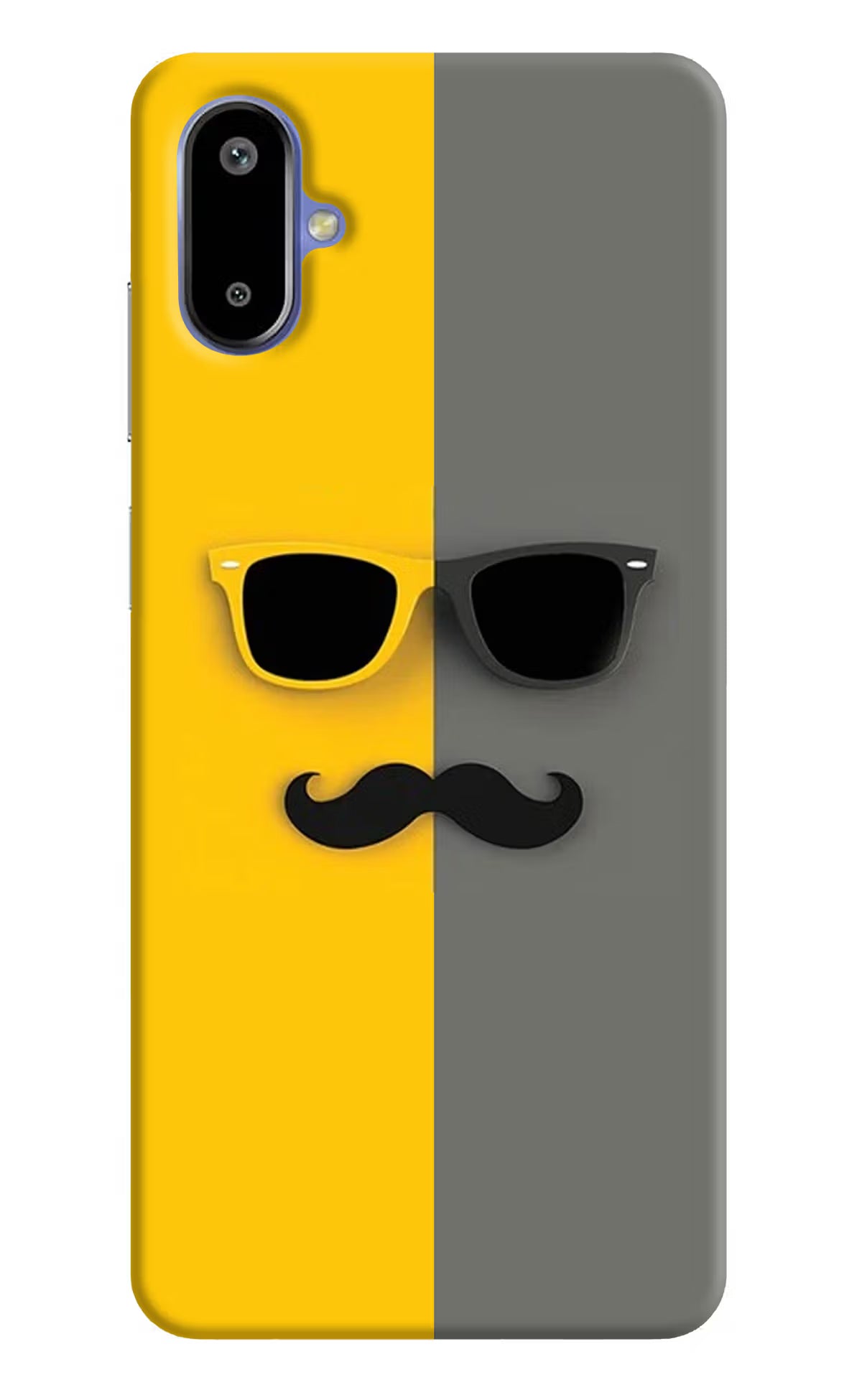 Sunglasses with Mustache Samsung F06 5G Back Cover