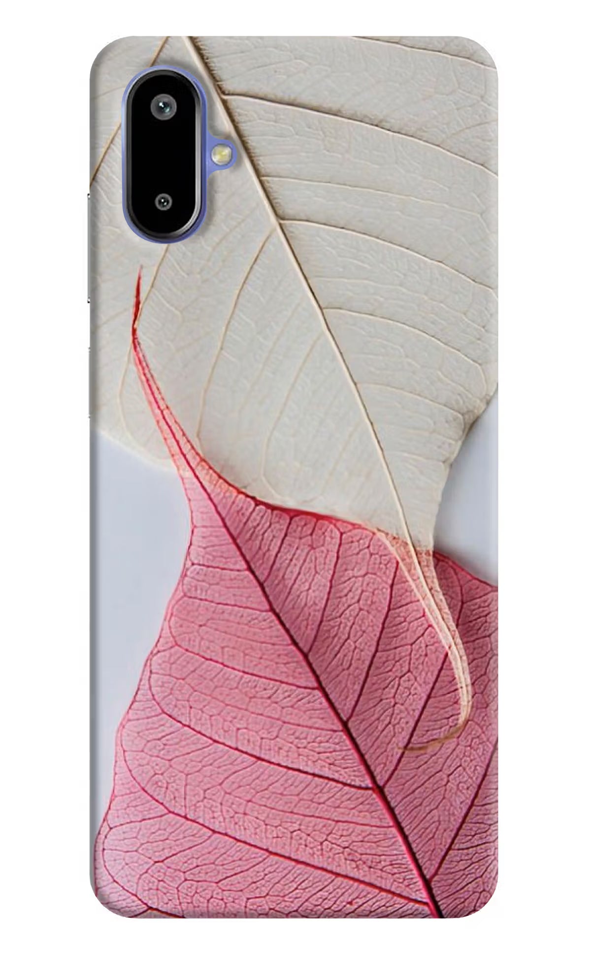 White Pink Leaf Samsung F06 5G Back Cover