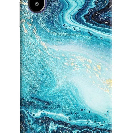 Blue Glitter Marble Samsung F06 5G Back Cover