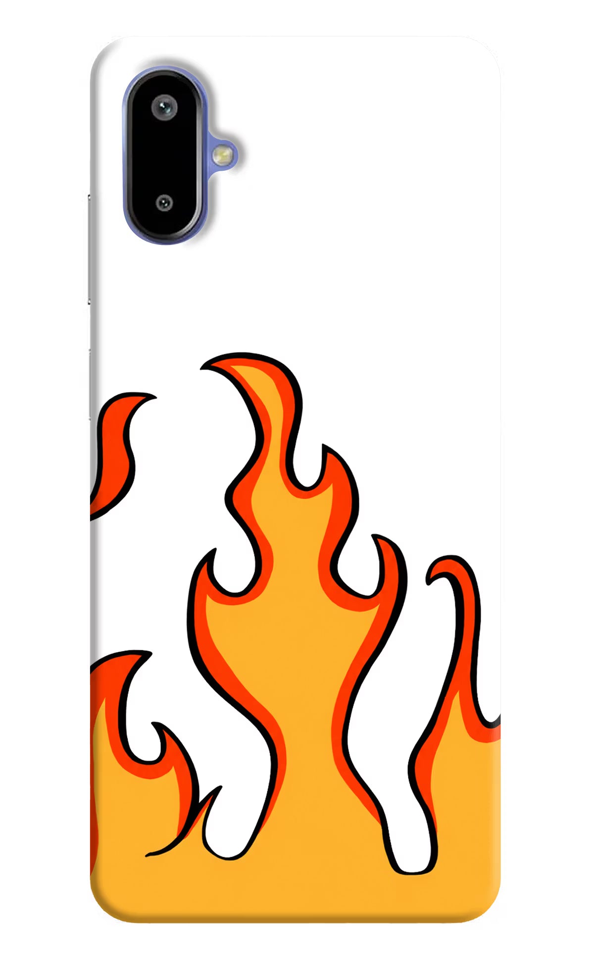 Fired Up – White Samsung F06 5G Hard Case Back Cover by Casekaro