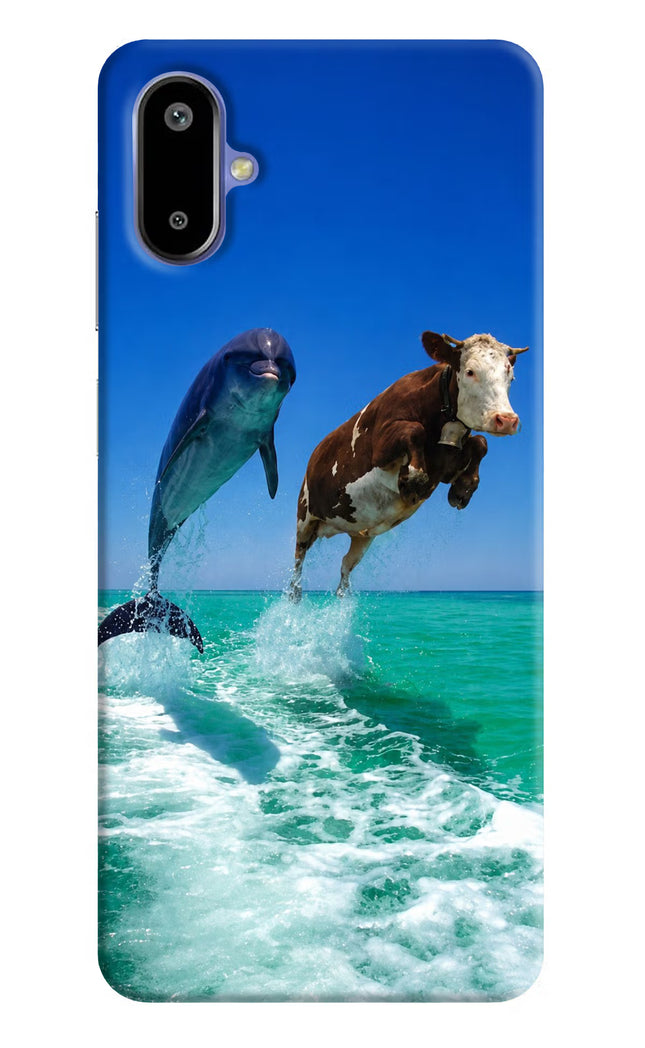 Dolphin vs Cow Samsung F06 5G Hard Case Back Cover by Casekaro
