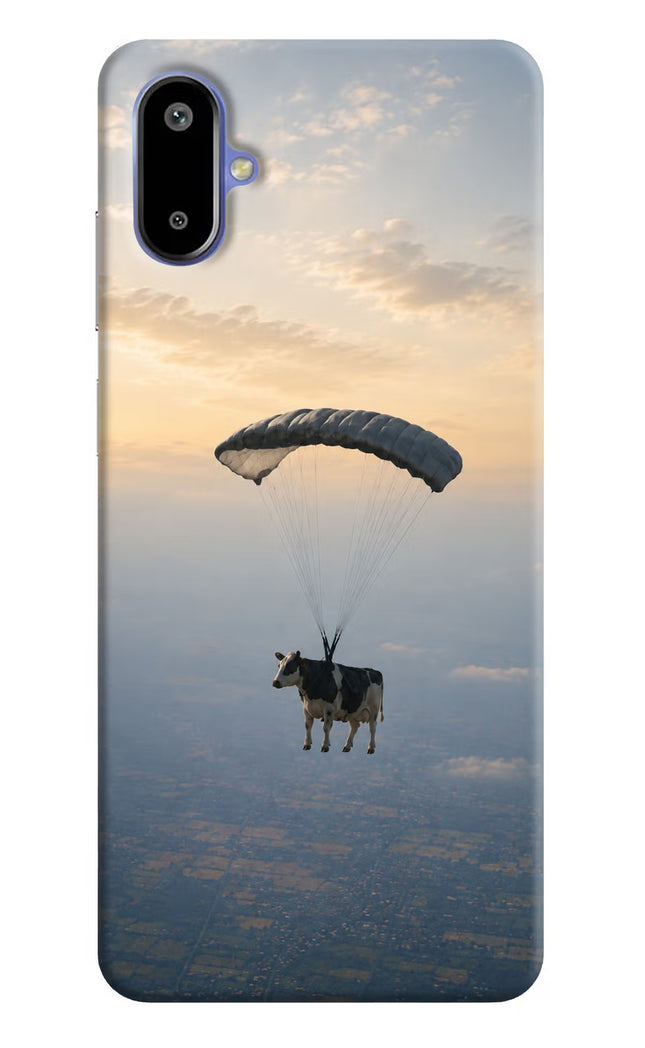 Skydiving Cow Samsung F06 5G Hard Case Back Cover by Casekaro