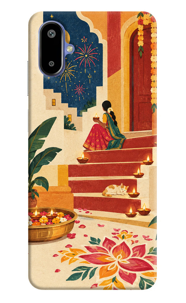 Diwali Rangoli Samsung F06 5G Hard Case Back Cover by Casekaro