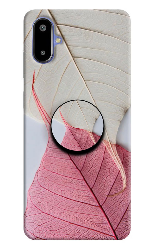 White Pink Leaf Samsung F06 5G Pop Case