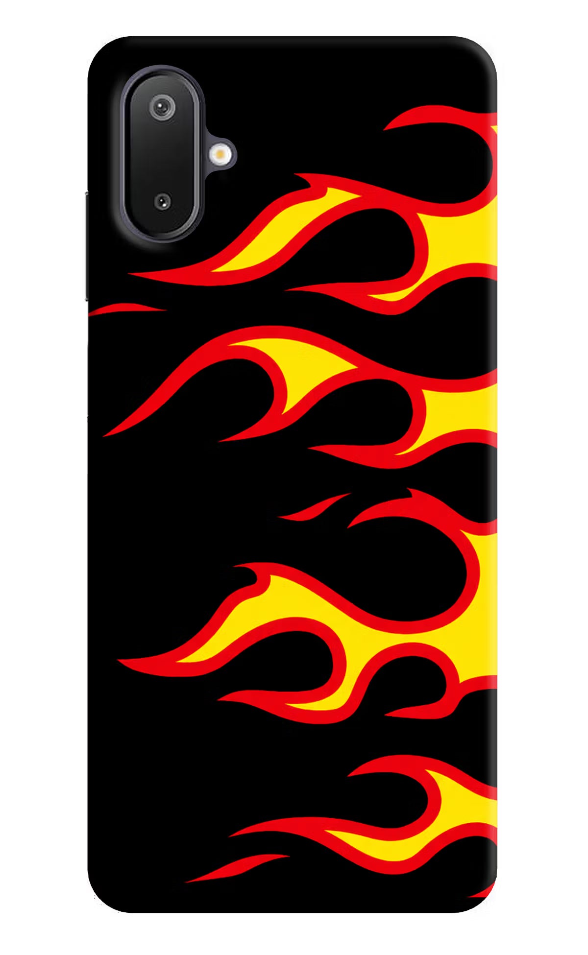 Side Sweep Flames Samsung M06 5G Hard Case Back Cover by Casekaro