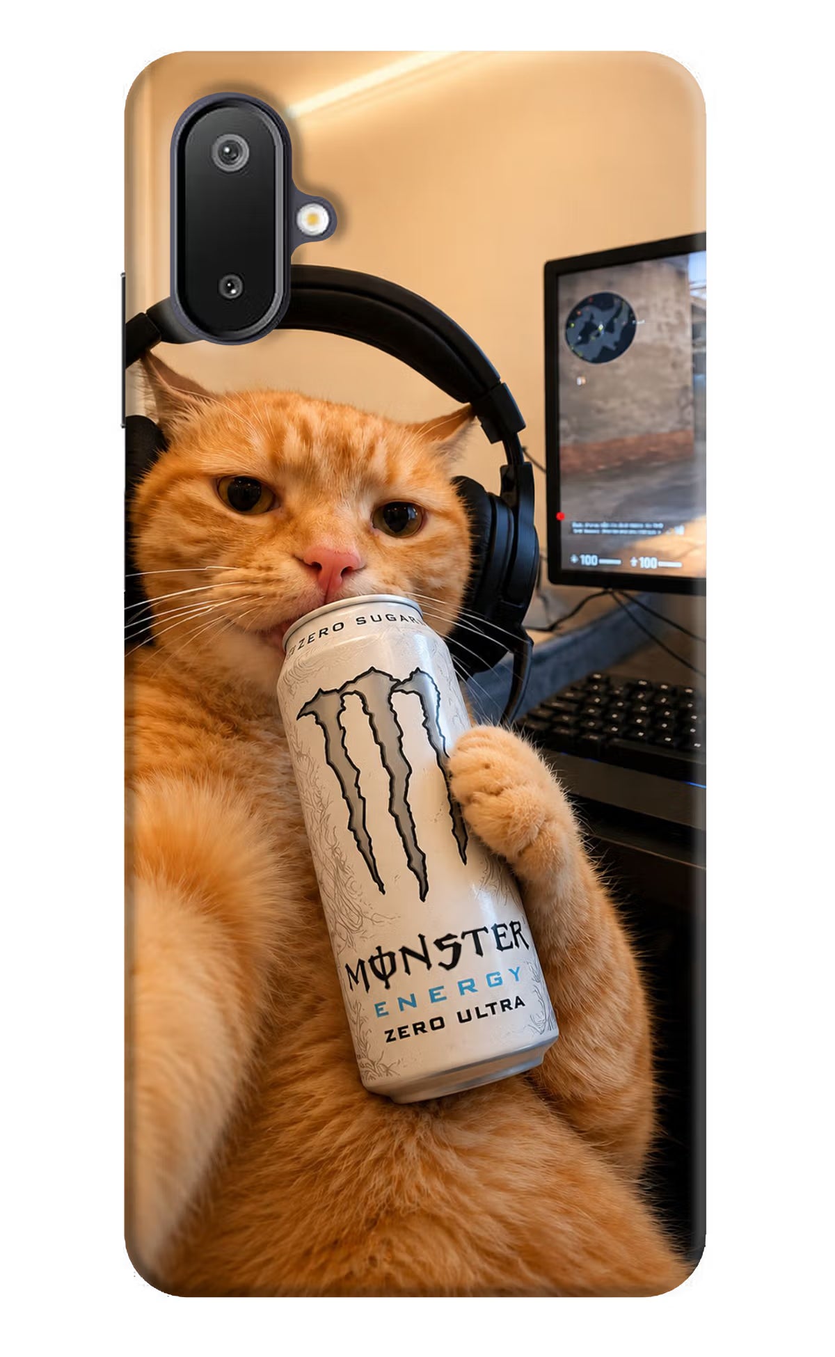 Gamer Cat Energy Samsung M06 5G Back Cover