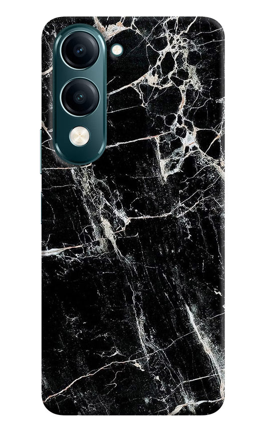Black Marble Texture Vivo Y19s 5G Hard Case Back Cover by Casekaro