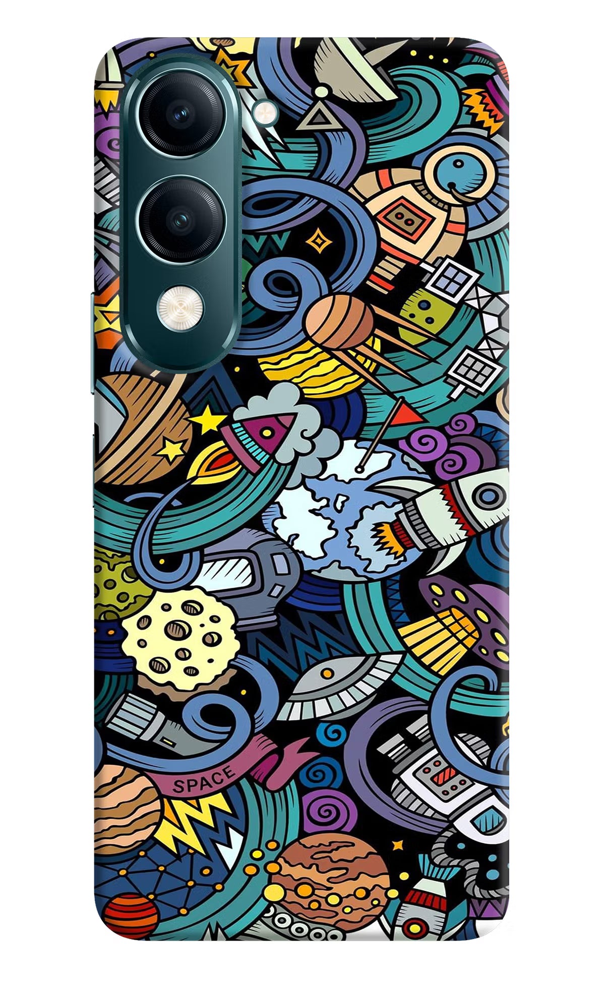 Space Abstract Vivo Y19s 5G Hard Case Back Cover by Casekaro