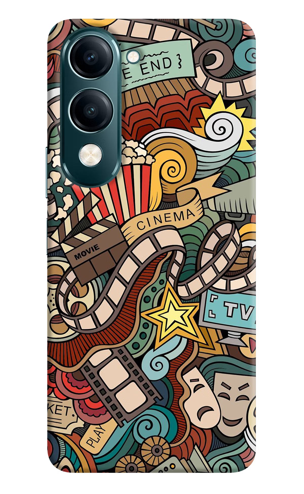 Cinema Abstract Vivo Y19s 5G Hard Case Back Cover by Casekaro