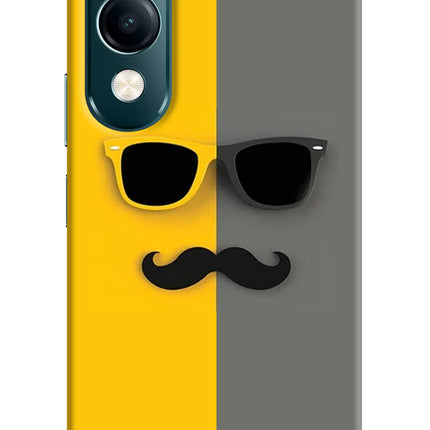 Sunglasses with Mustache Vivo Y19s 5G Hard Case Back Cover by Casekaro