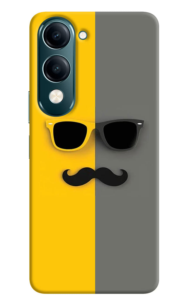 Sunglasses with Mustache Vivo Y19s 5G Hard Case Back Cover by Casekaro