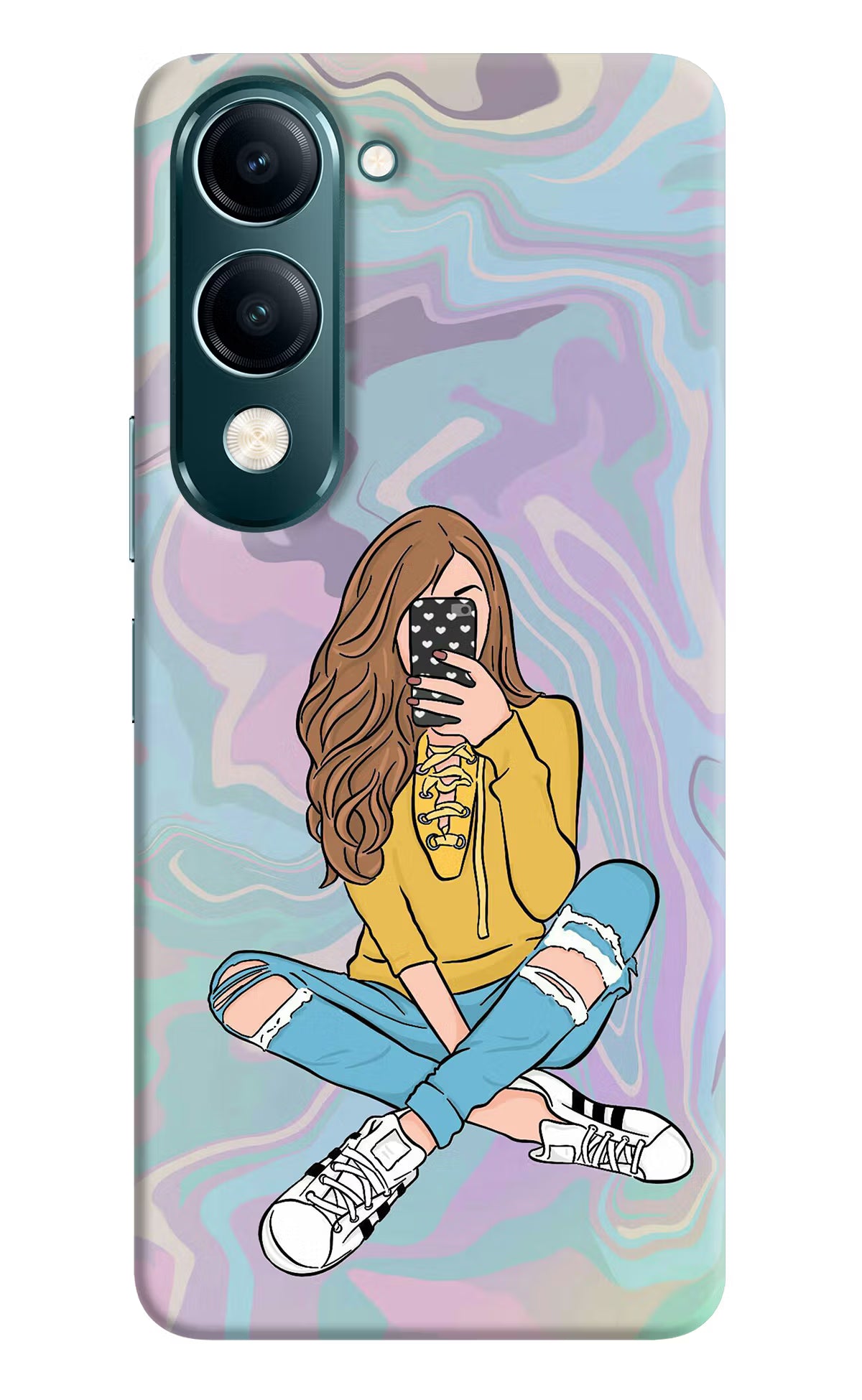 Selfie Girl Vivo Y19s 5G Hard Case Back Cover by Casekaro