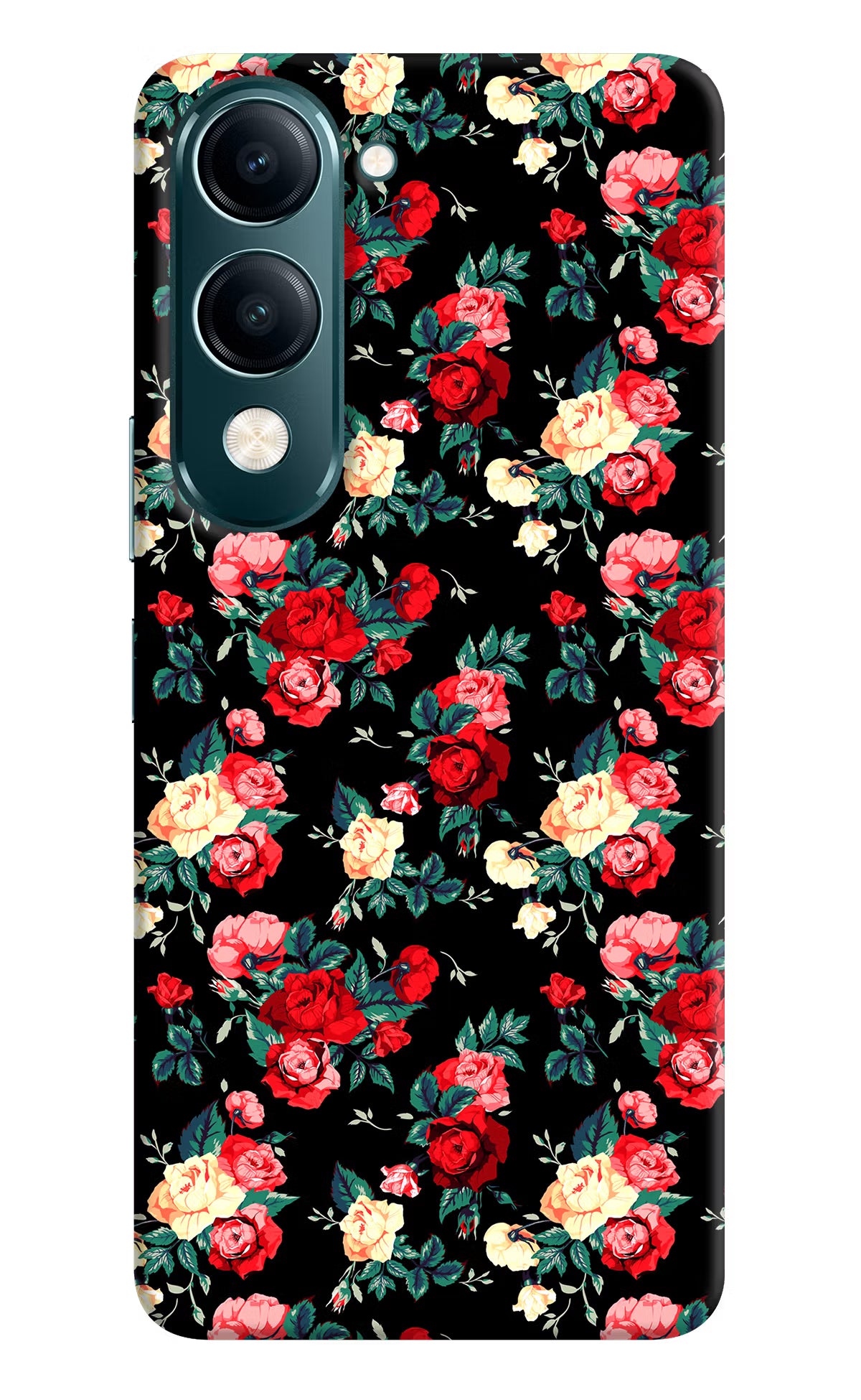 Rose Pattern Vivo Y19s 5G Hard Case Back Cover by Casekaro